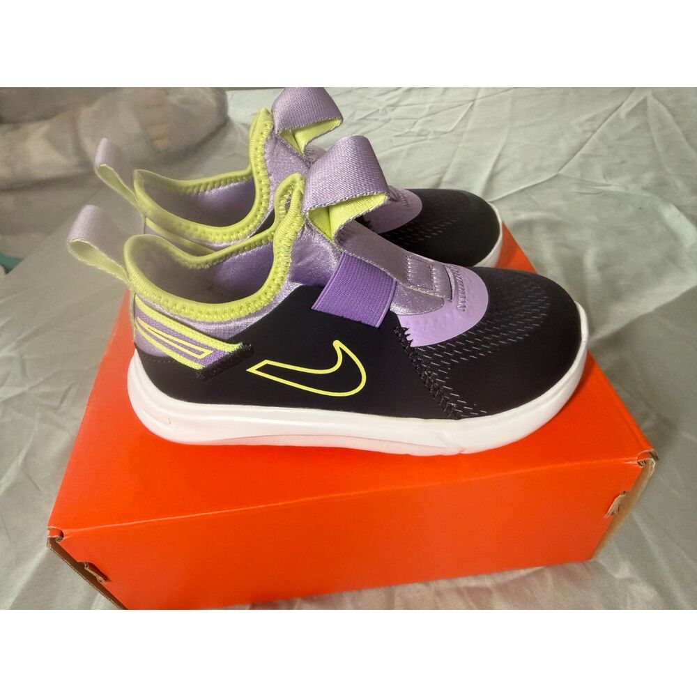 NIB! Nike Flex Plus (TD) Running Shoes - Purple/Black/Lime Size 10c